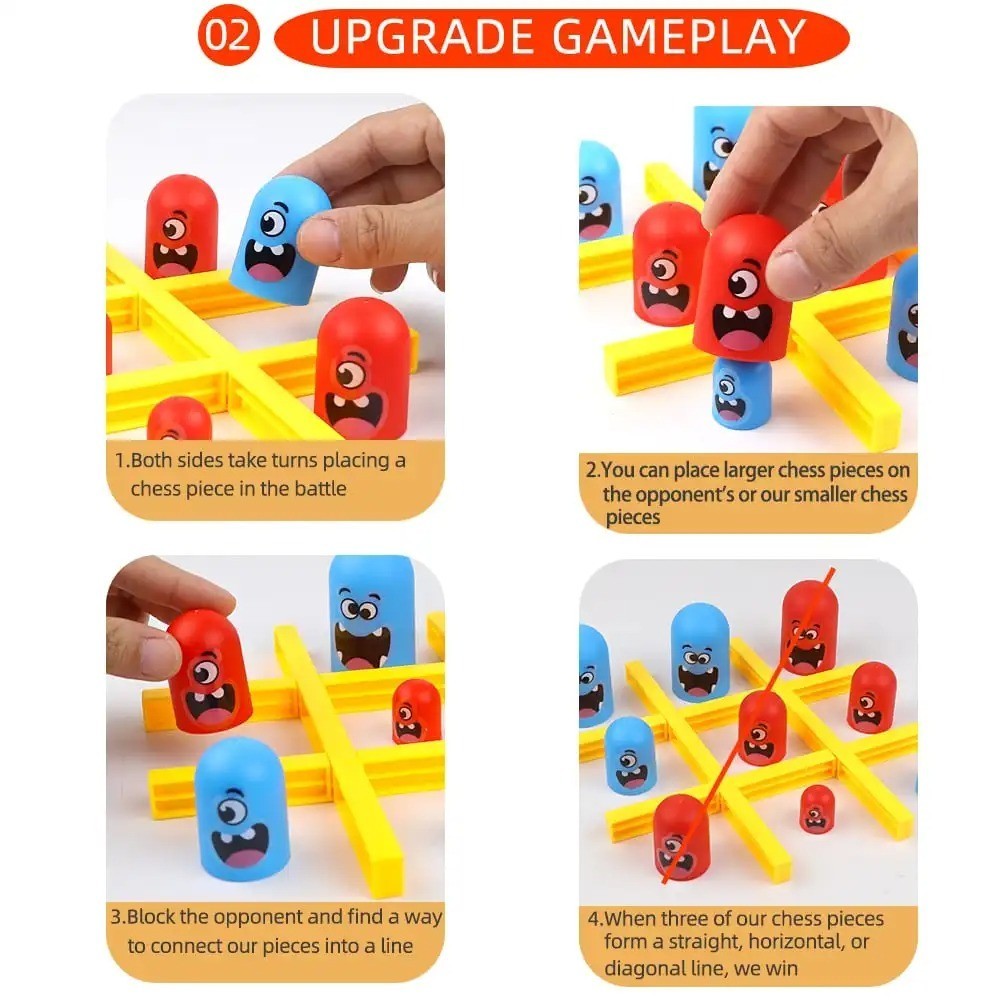 Tic Tac Toe Board Game Interactive Strategy Party Game for Kids Adults Family