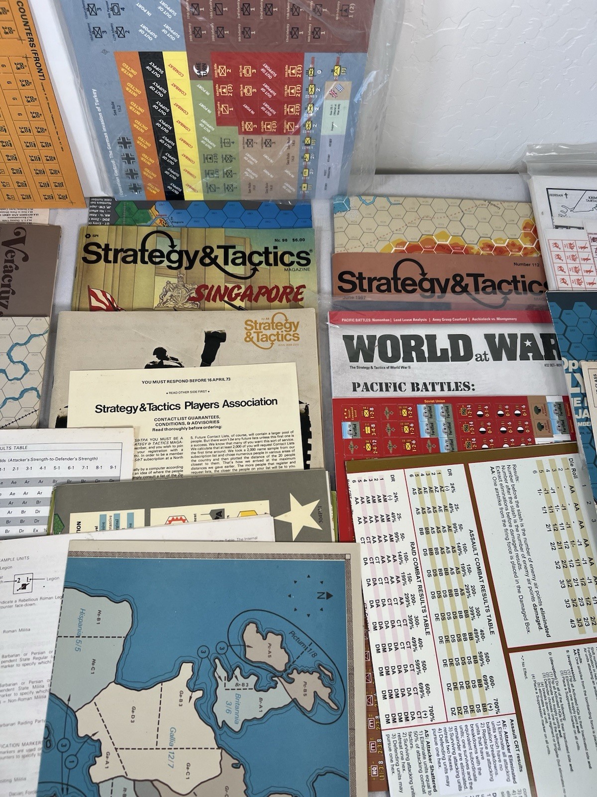 Strategy & Tactics Magazine War Games Bulk Lot Maps Pieces Guides Mixed Lot
