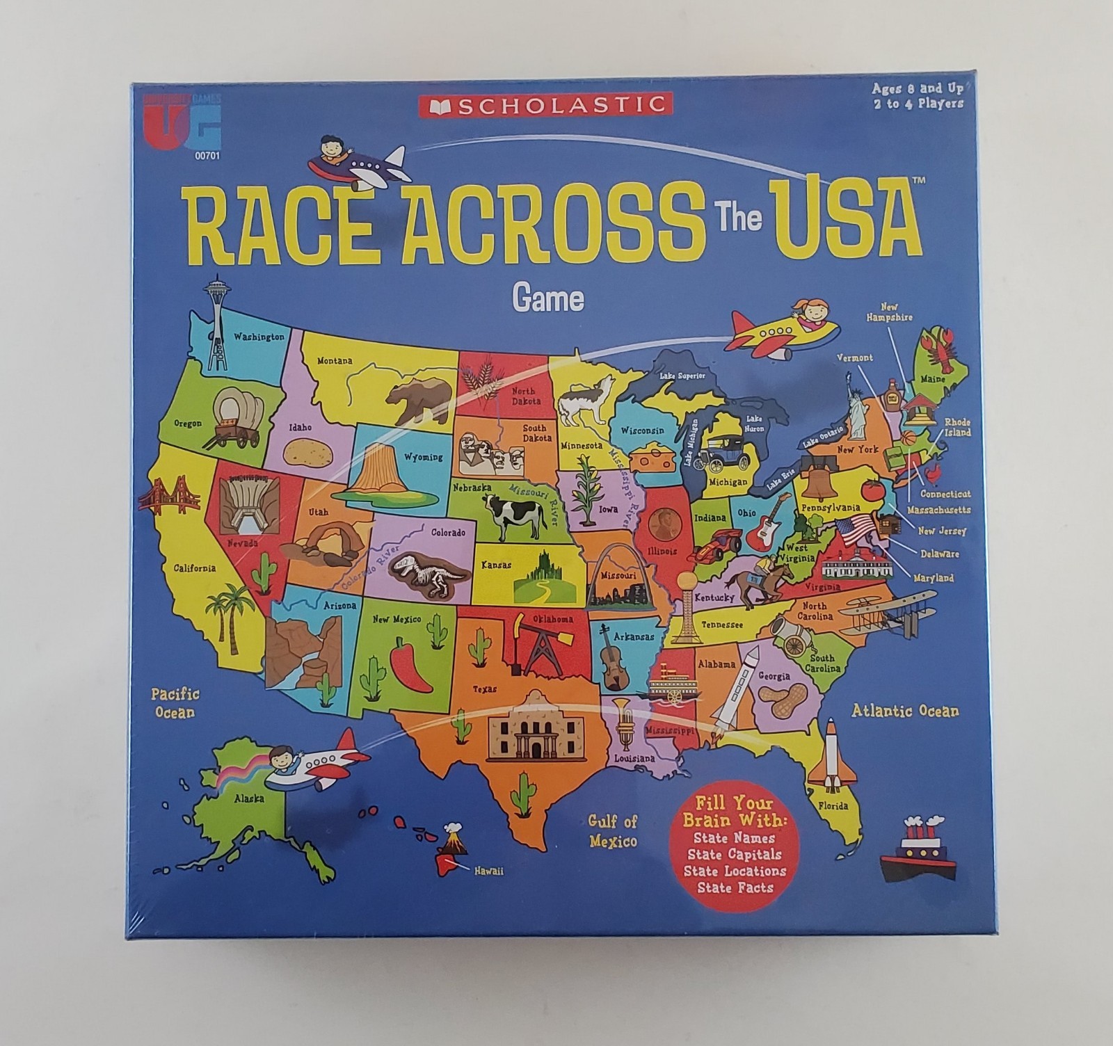 Scholastic Race Across the USA Board Game New Sealed Ages 8 and Up