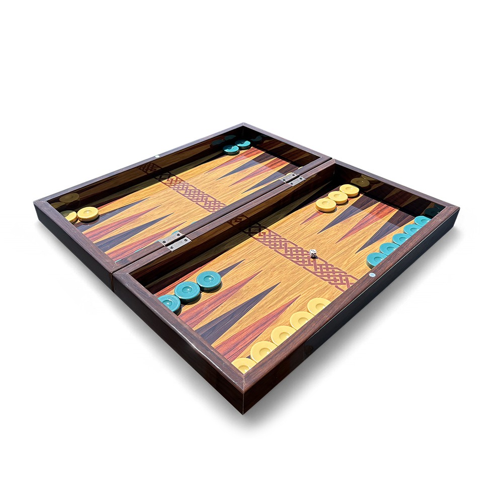 Biggdesign Bloom Backgammon, MDF Body, Magnetic Lock, Durable Gloss Finish, Scra