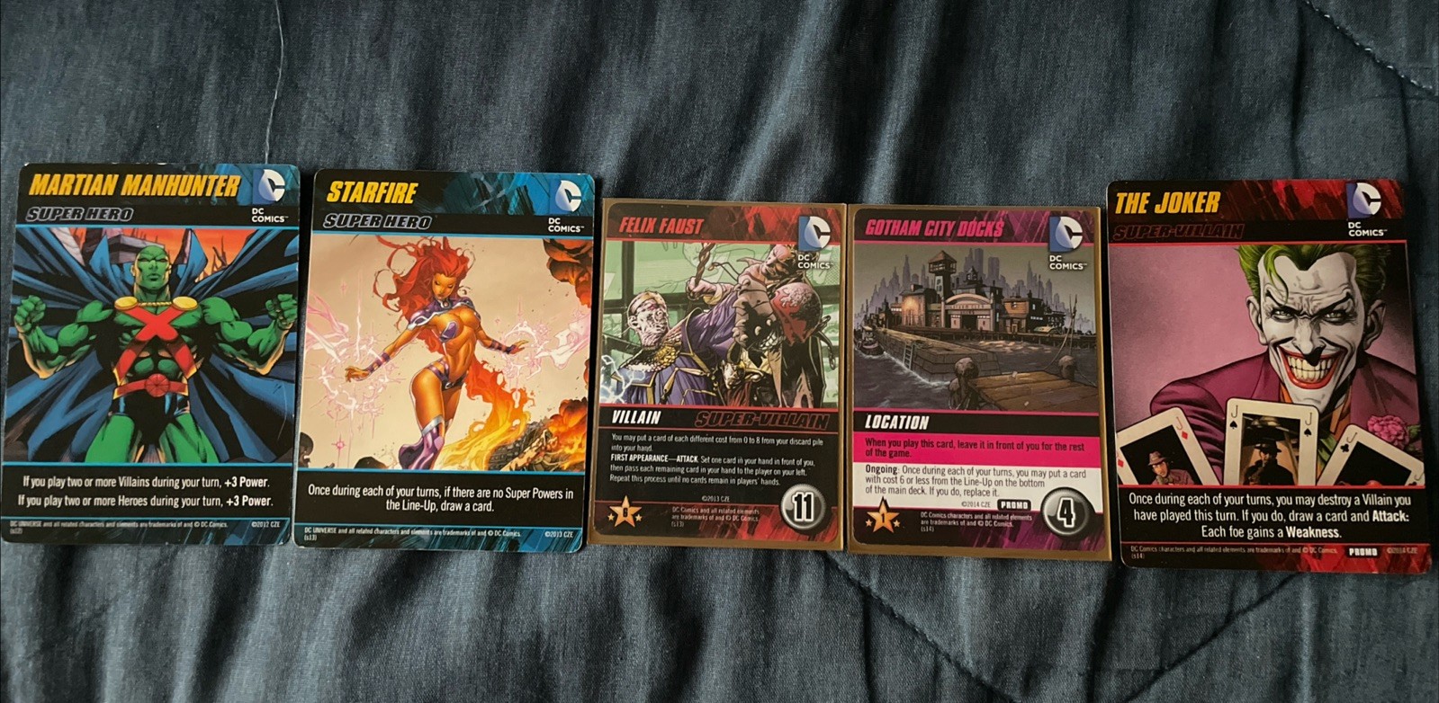 DC Deck-Building Game Original & Heroes Unite w Martian Manhunter Starfire Joker