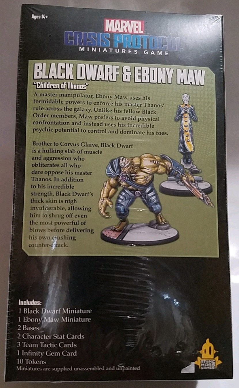 Marvel: Crisis Protocol – Black Dwarf and Ebony Maw Character Pack New