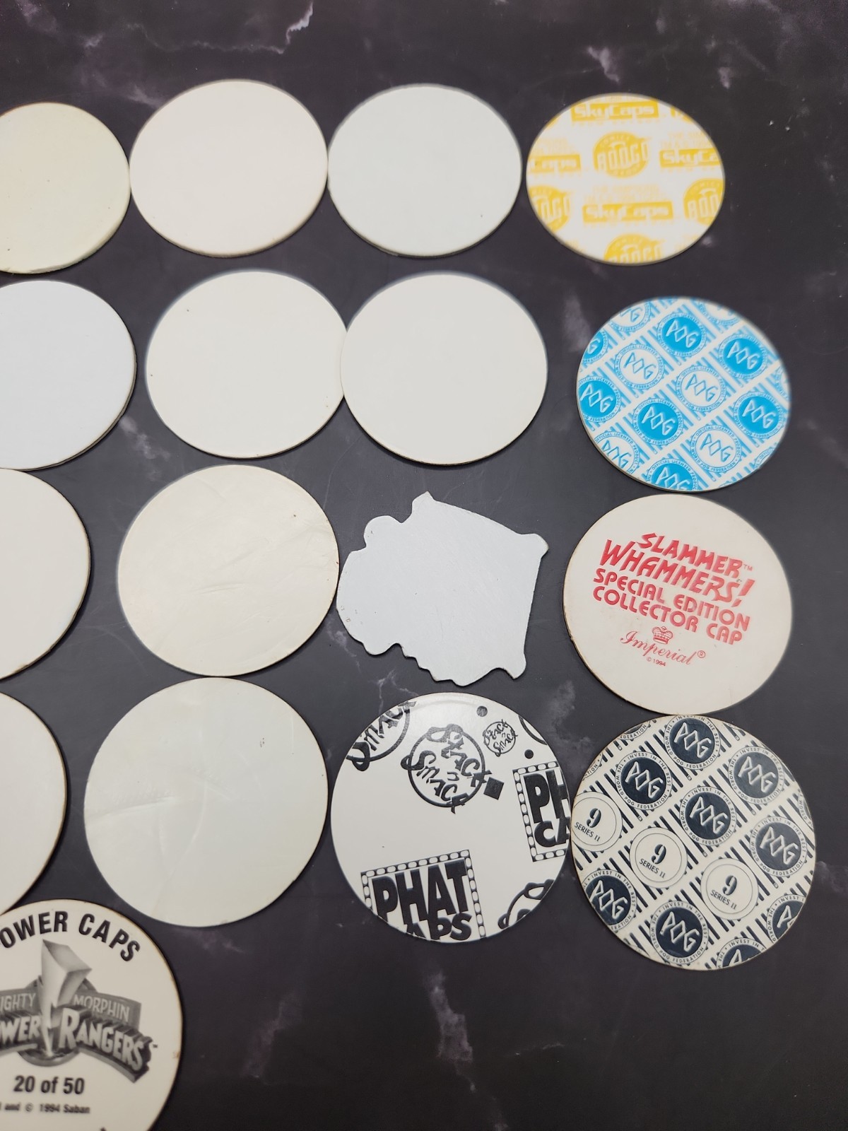 Vintage 90s Misc. Pogs Lot, WPF, Phat, Skycaps, Sawblade