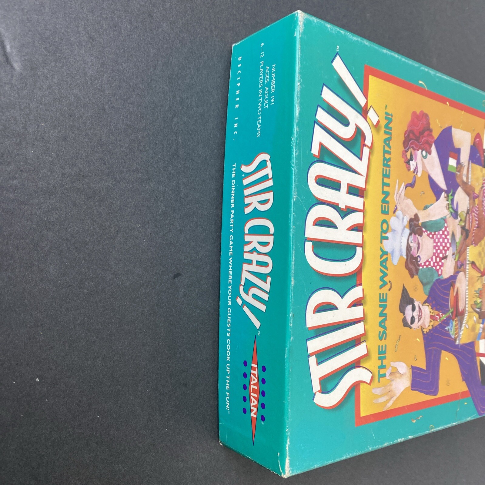 Stir Crazy! Italian The Sane Way to Entertain Dinner Party Game 1996 Retired