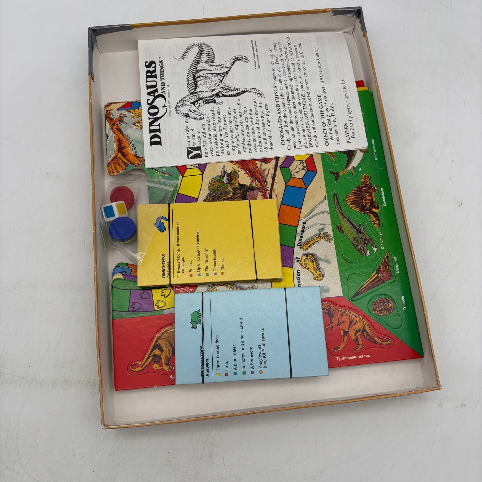 VINTAGE Dinosaurs and Things COMPLETE Aristoplay 1992 Learning Adventure Game