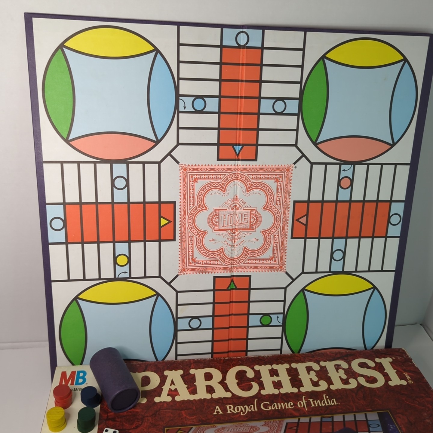 Vintage Parcheesi Board Game 1989 Milton Bradley + Extra Wooden Game Pieces