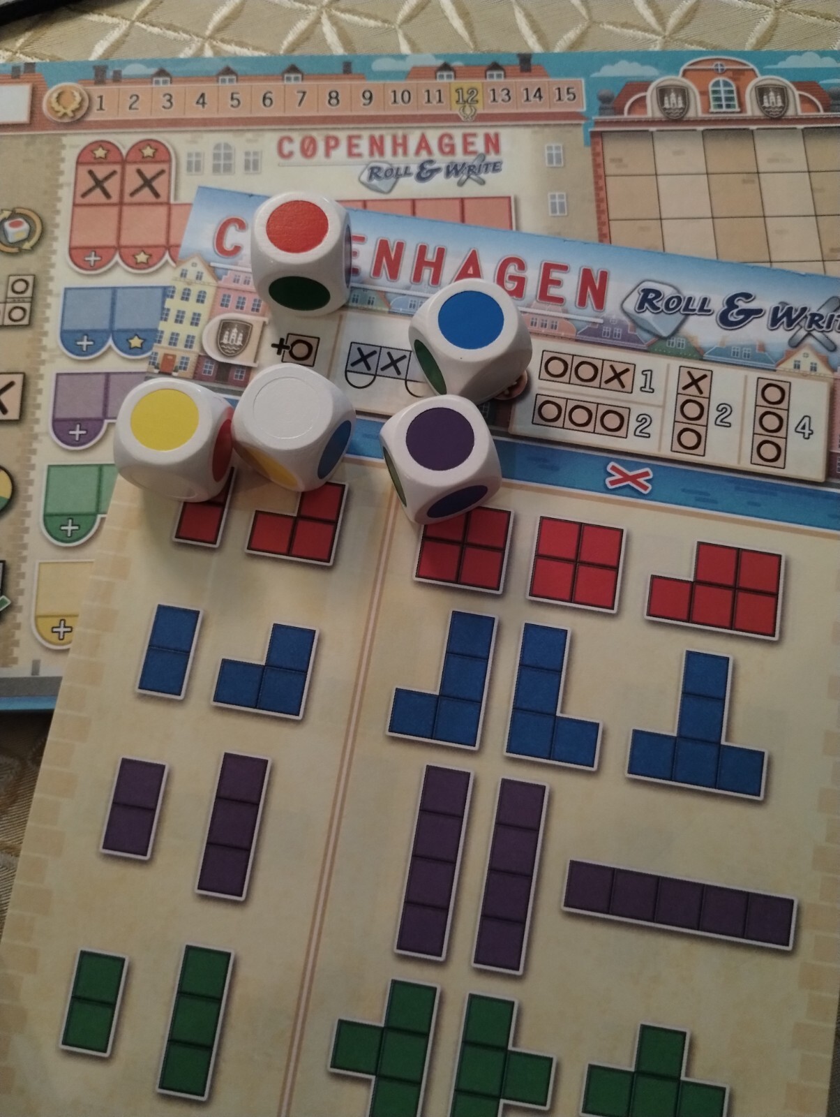 Copenhagen Roll & Write Board Game Queen Games Rare Puzzle Strategy Complete