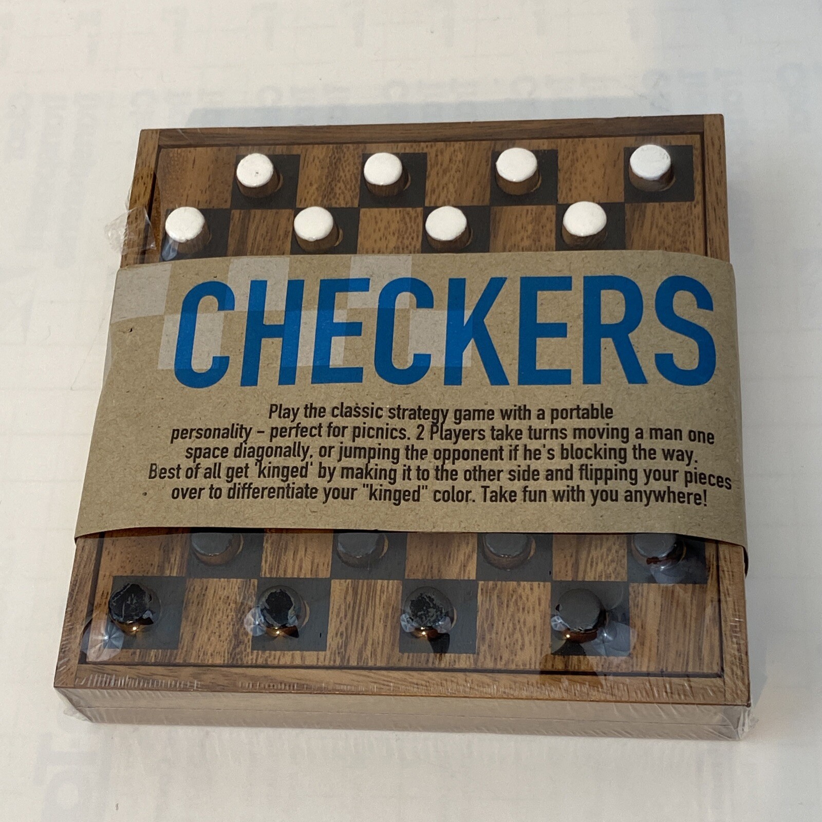 New !! Siam Mandalay Wooden Checker Game Mini Board Hand Crafted In Thailand