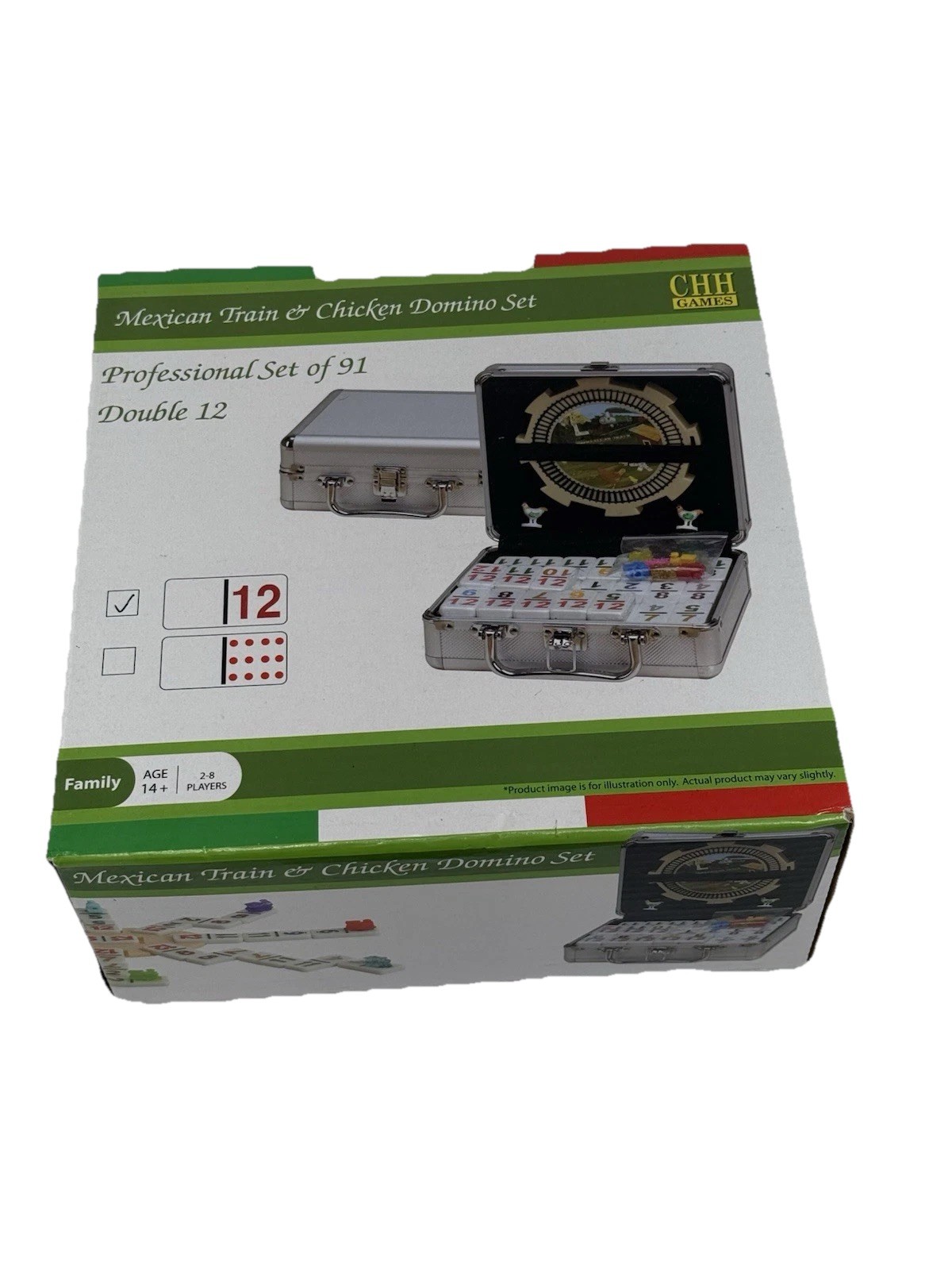 Dominos Double 12 Numeral Tiles 2-in-1 Mexican Train Set Alum Case by CHH New