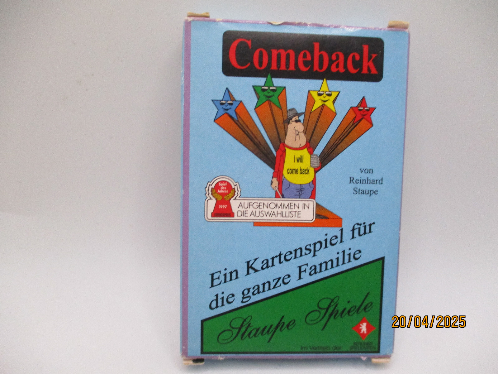 COMEBACK – THE CARD GAME FOR THE WHOLE FAMILY BY REINHARD STAUPE