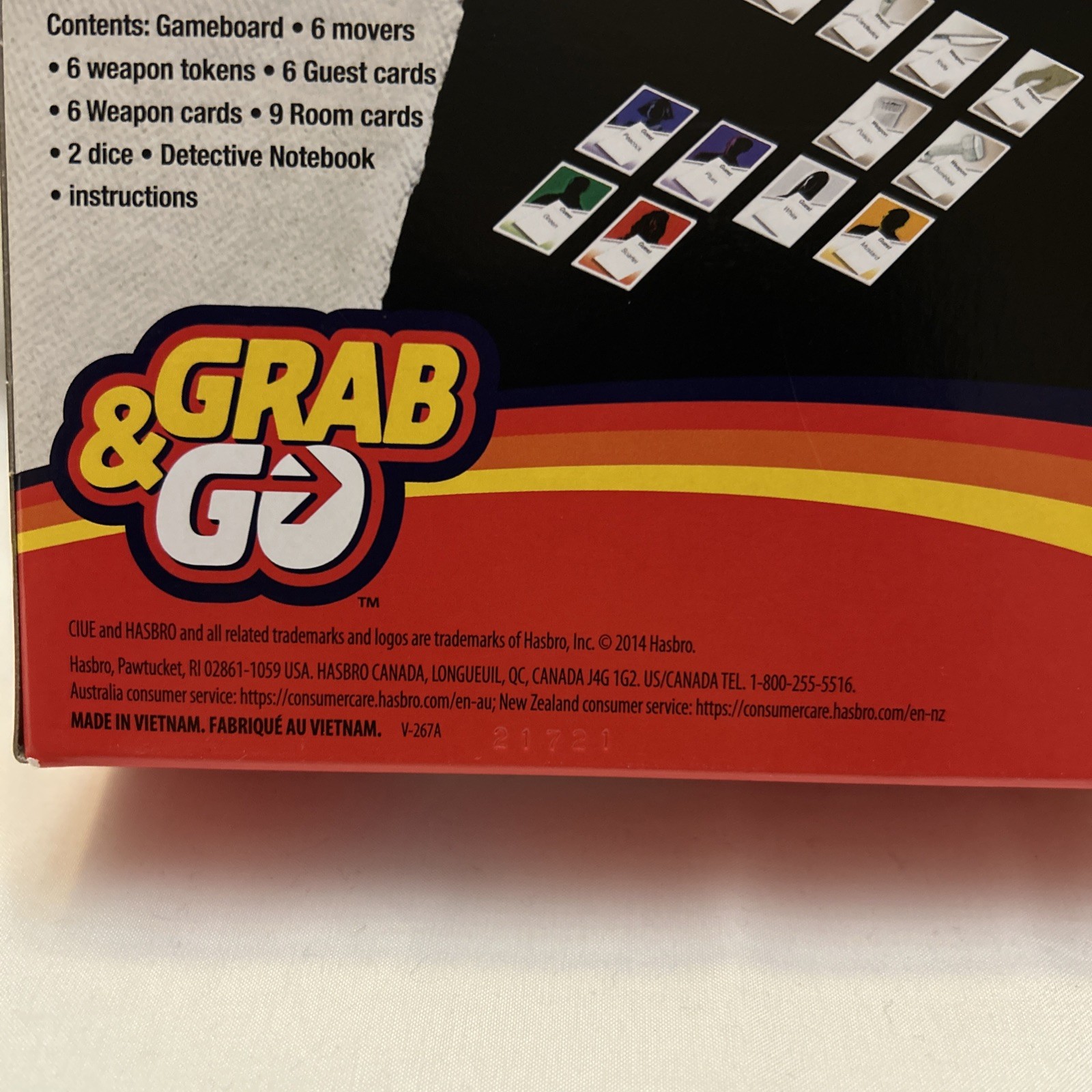 Hasbro Clue Grab & Go Travel Mystery Game 3-6 Players Portable Fun