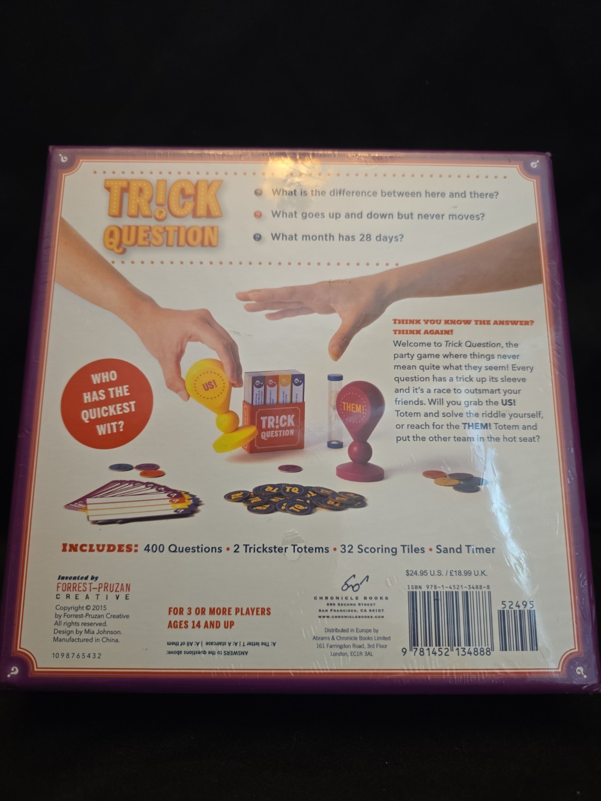 Trick Question Party Game 2019 Quick Wit Family Trivia Game New
