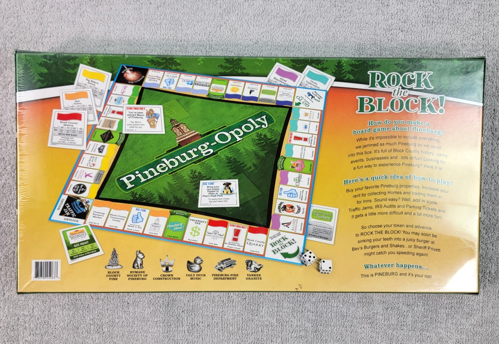 Pineburg-Opoly *Rock The Block!* Board Game 2 to 6 Players Ages 8 and Up -Sealed