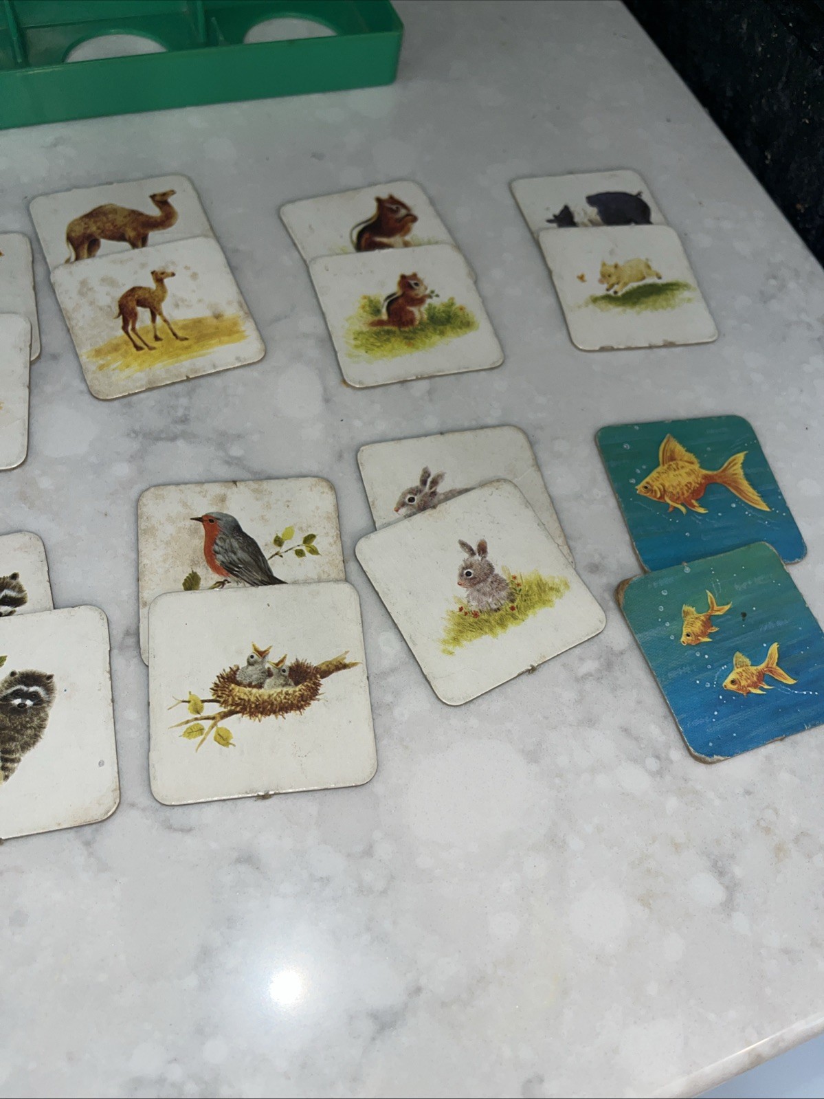 Milton Bradley Memory Animal Families Card Matching Game 1980