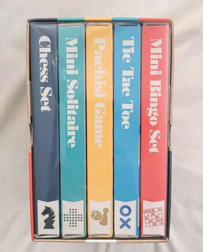 CLASSIC GAMES LIBRARY 5 GAMES Chess Bingo Pachisi Solitaire Tic Tac Set Travel
