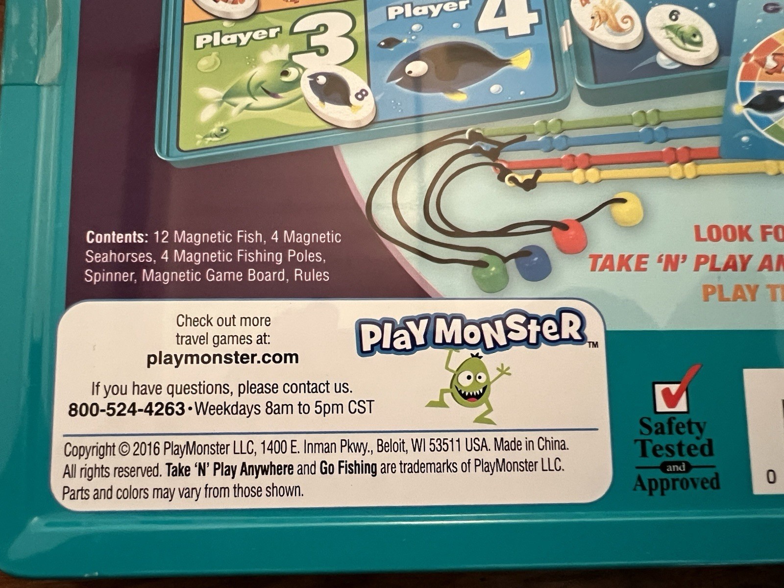 Go Fishing Magnetic Game Take N Play Anywhere Play Monster 2-4 Players Ages 4+