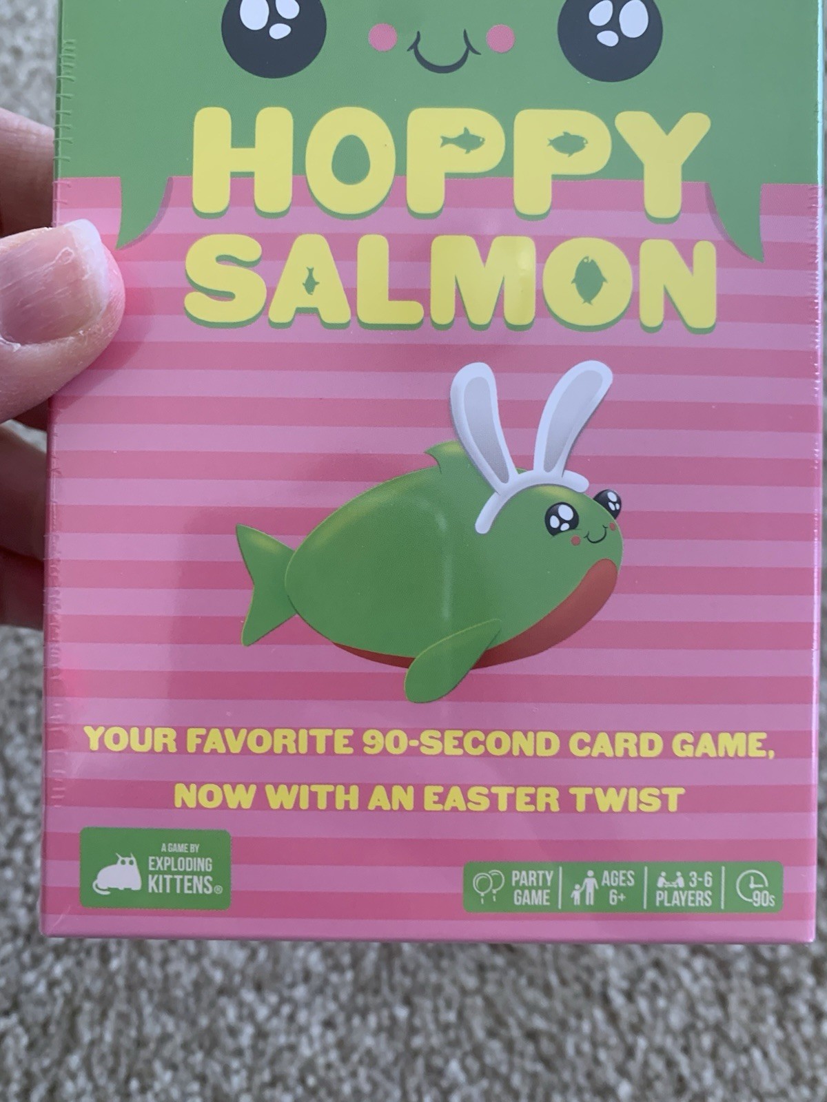 Hoppy Salmon Party Game Exploding Kittens Easter Edition New Sealed