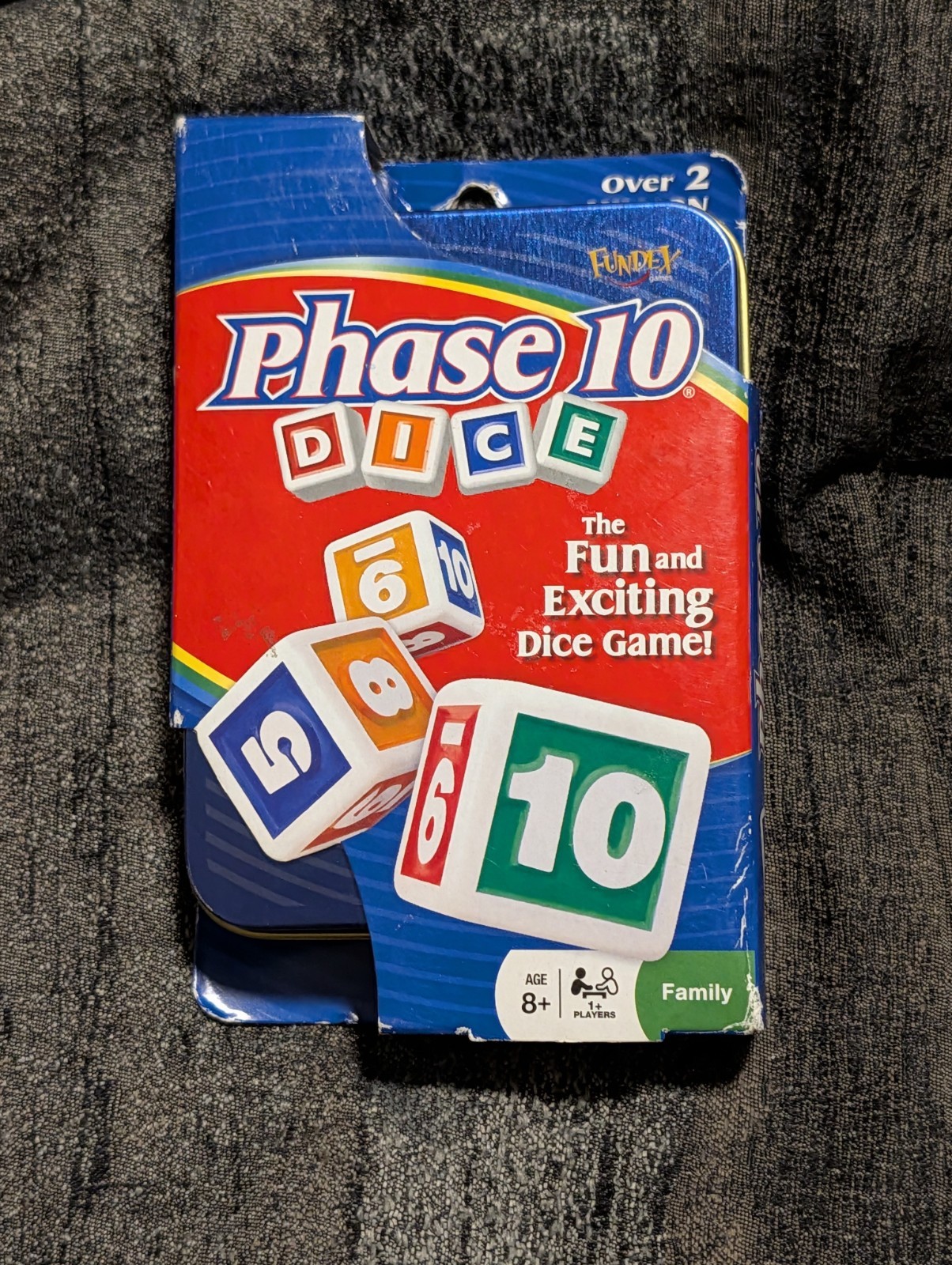 Phase 10 Dice Game NEW Sealed – Blue Storage Tin Fundex 2009