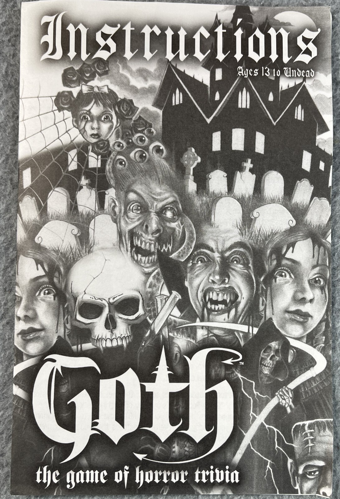 Goth The Game of Horror Trivia McNutty Board Game 2002 4 Person Vintage CIB Fun