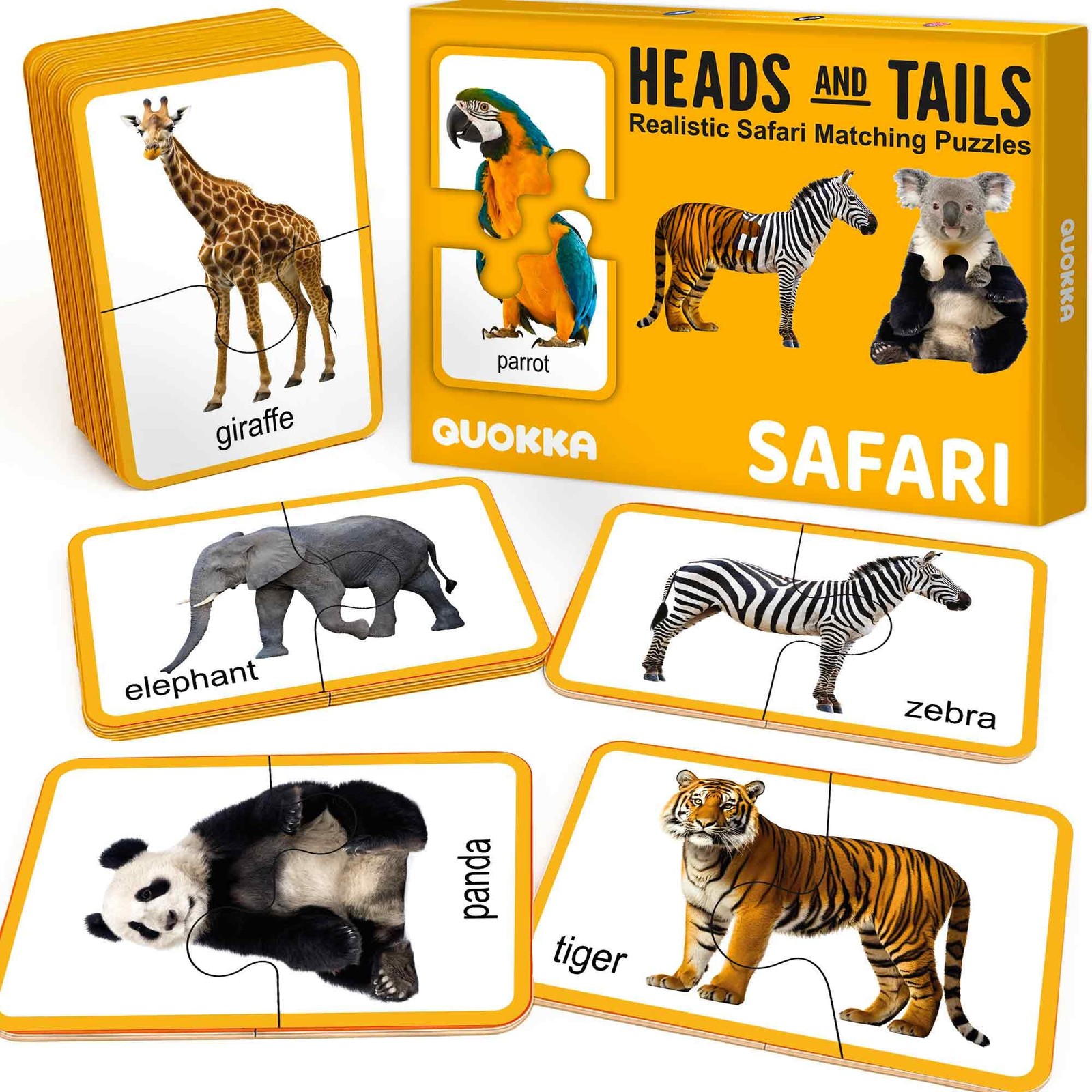 Puzzles Ages 2-4 – 100% -Correcting 16 Realistic Matching Wild Animals – Educ…