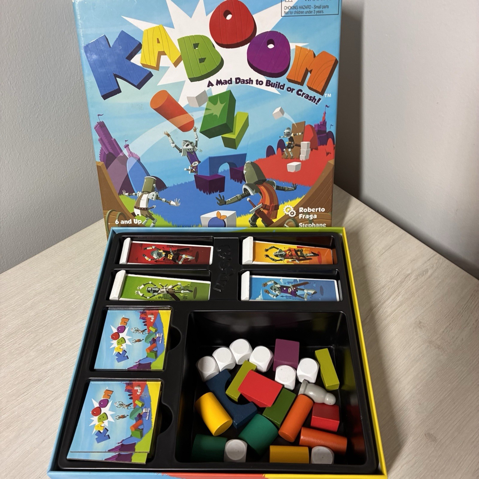Blue Orange Kaboom Stacking Crashing Building Board Game Strategy 90% Complete