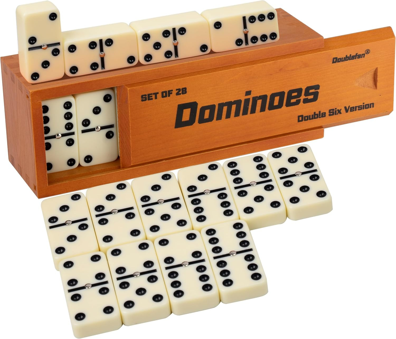 Dominos Set for Adults, Jumbo Size Double 6 Dominoes Set, Classic Board Game for