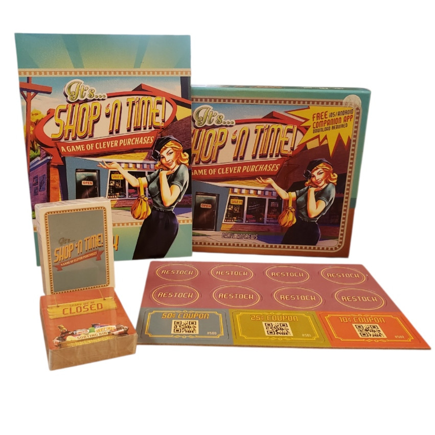 It’s Shop ’N Time! Board Game Mercury Games 2017 App-Assisted Brand New 2-8 Play