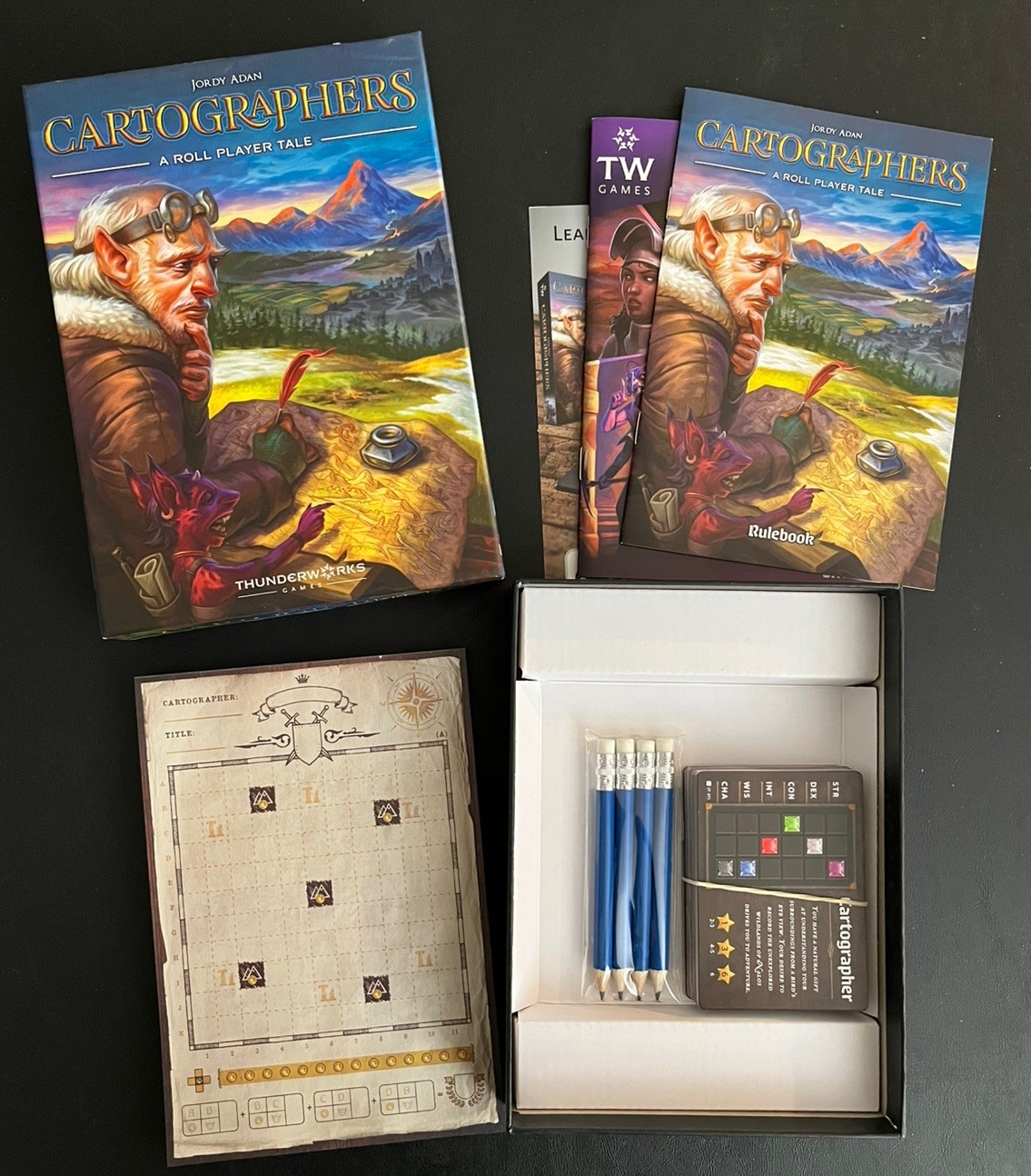 2019 Cartographers Game by Jordy Adan – A Roll Player Tale – Free Shipping