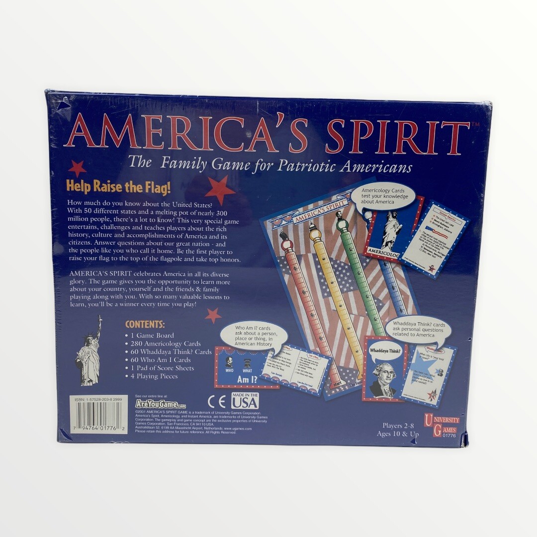 Americas Spirit Game Family Game University Games Patriotic 2001 NEW