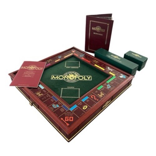 NEW in Box Vtg. Danbury Mint Monopoly Deluxe Collector’s Edition Wood Game Board