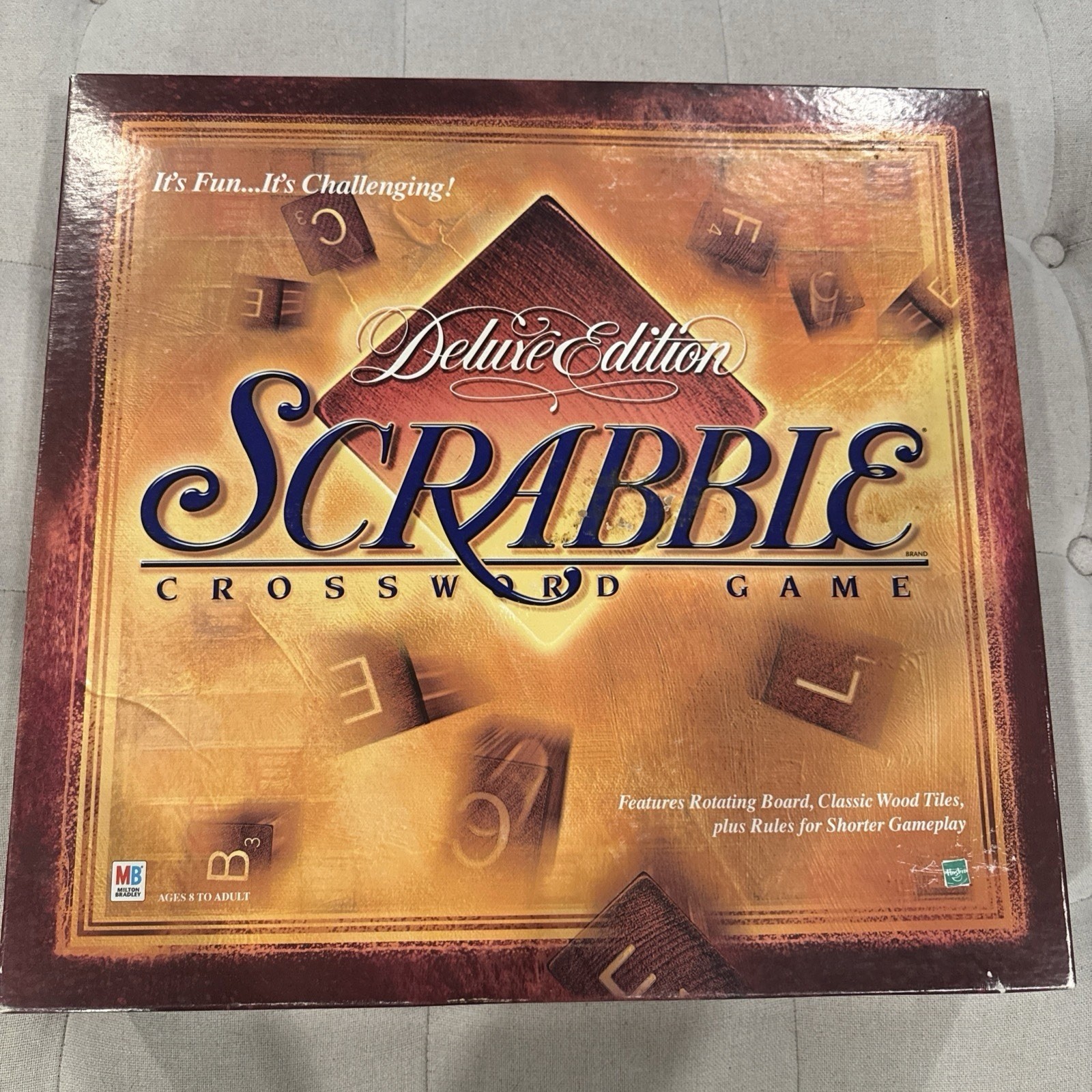 Milton Bradley Scrabble Deluxe Edition 4034 Rotating Board Game Complete