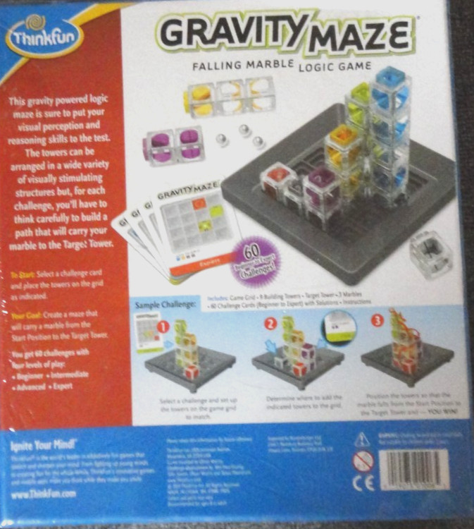 Gravity Maze, Falling Marble Logic Game NEW! Age 8 Up, Toy of Year ,ThinkFun