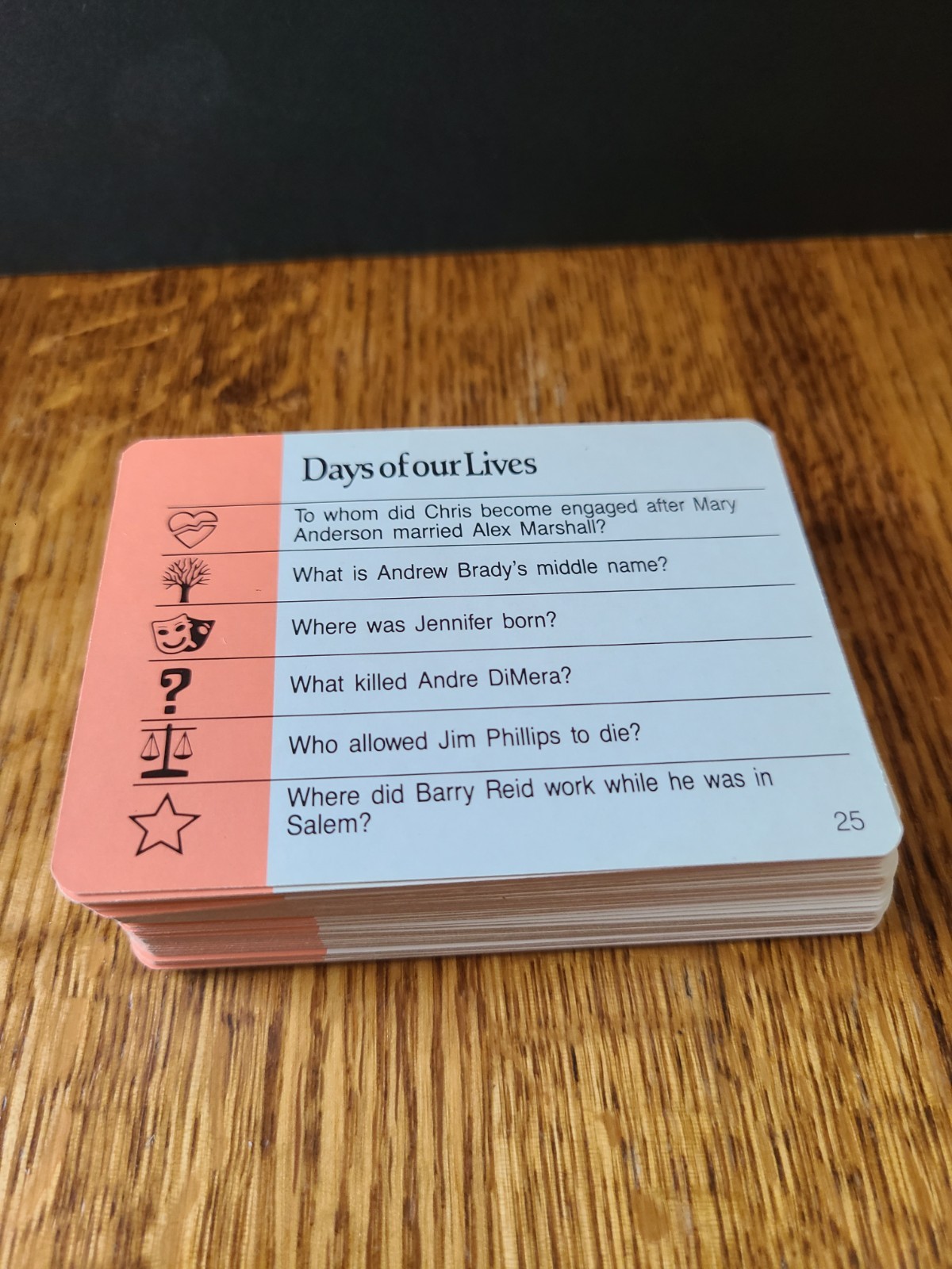 Days of Our Lives – Soap Opera Challenge 1987 Trivia/Card Game
