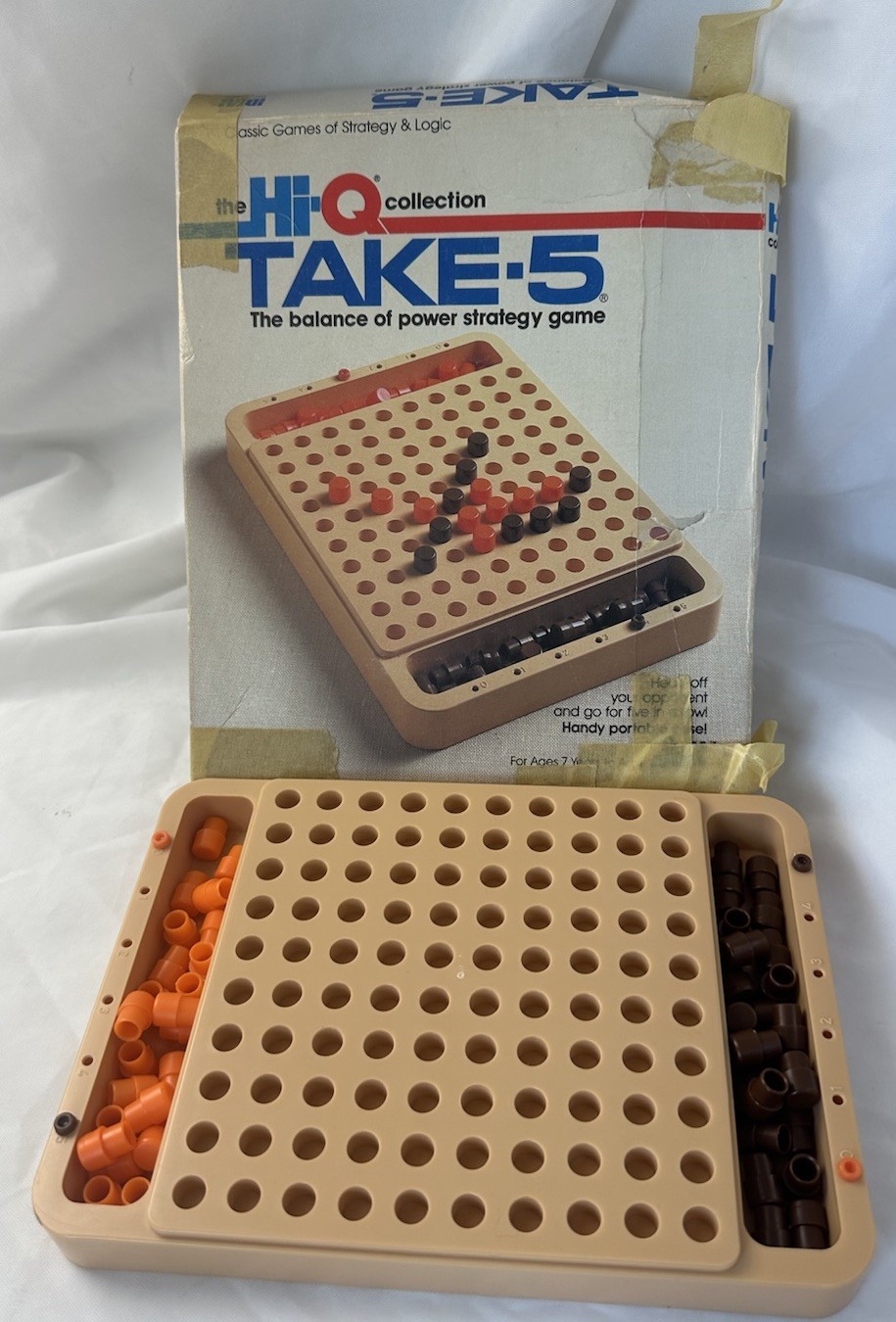 Ideal The Hi-Q Collection Take-5 Strategy Game Vintage Missing 1 Peg