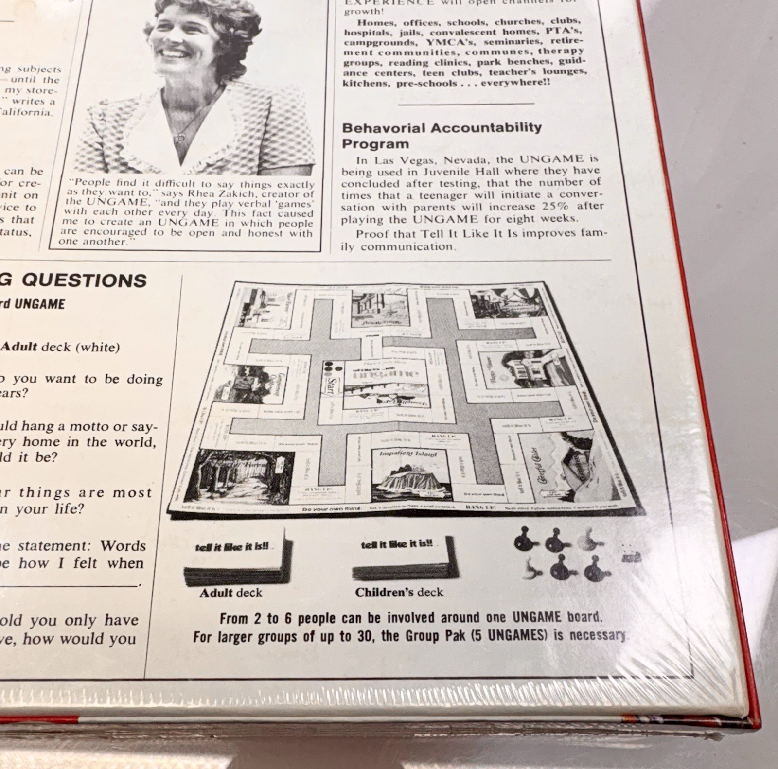 New Vintage Ungame Board Game Tell It Like It Is 1975 Family Made in USA Sealed
