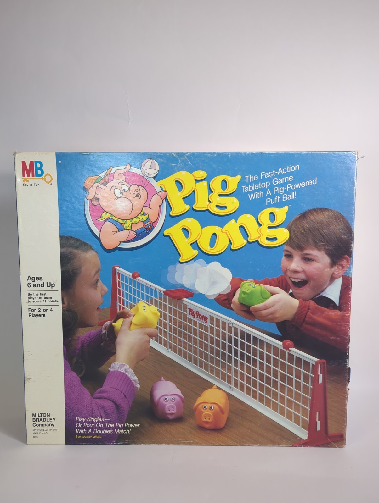 Vintage Pig Pong Milton Bradley 1986 Game Table Tennis COMPLETE