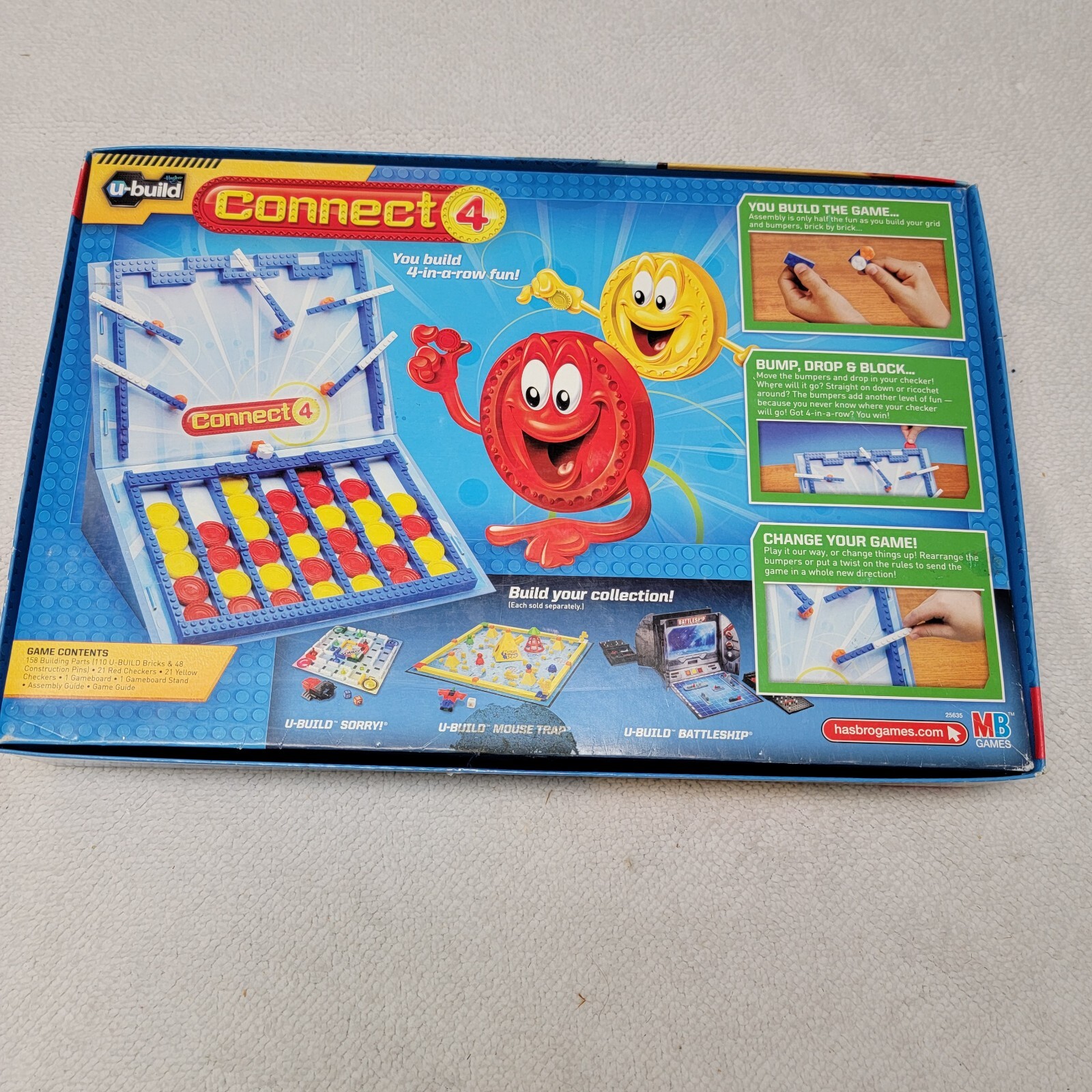 Connect 4 Checkers U Build System Strategy Game Bricks Block Bumpers 2010
