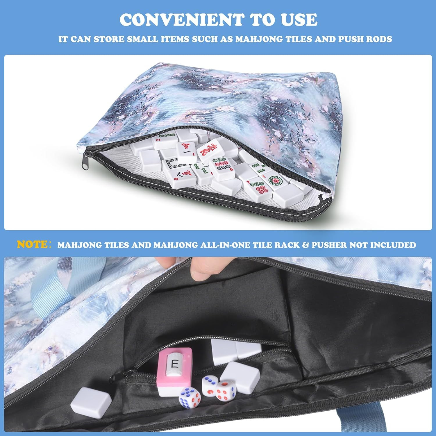 Thickened Version Mahjong Tile Bag, American Mahjong Carrying Case for Tiles
