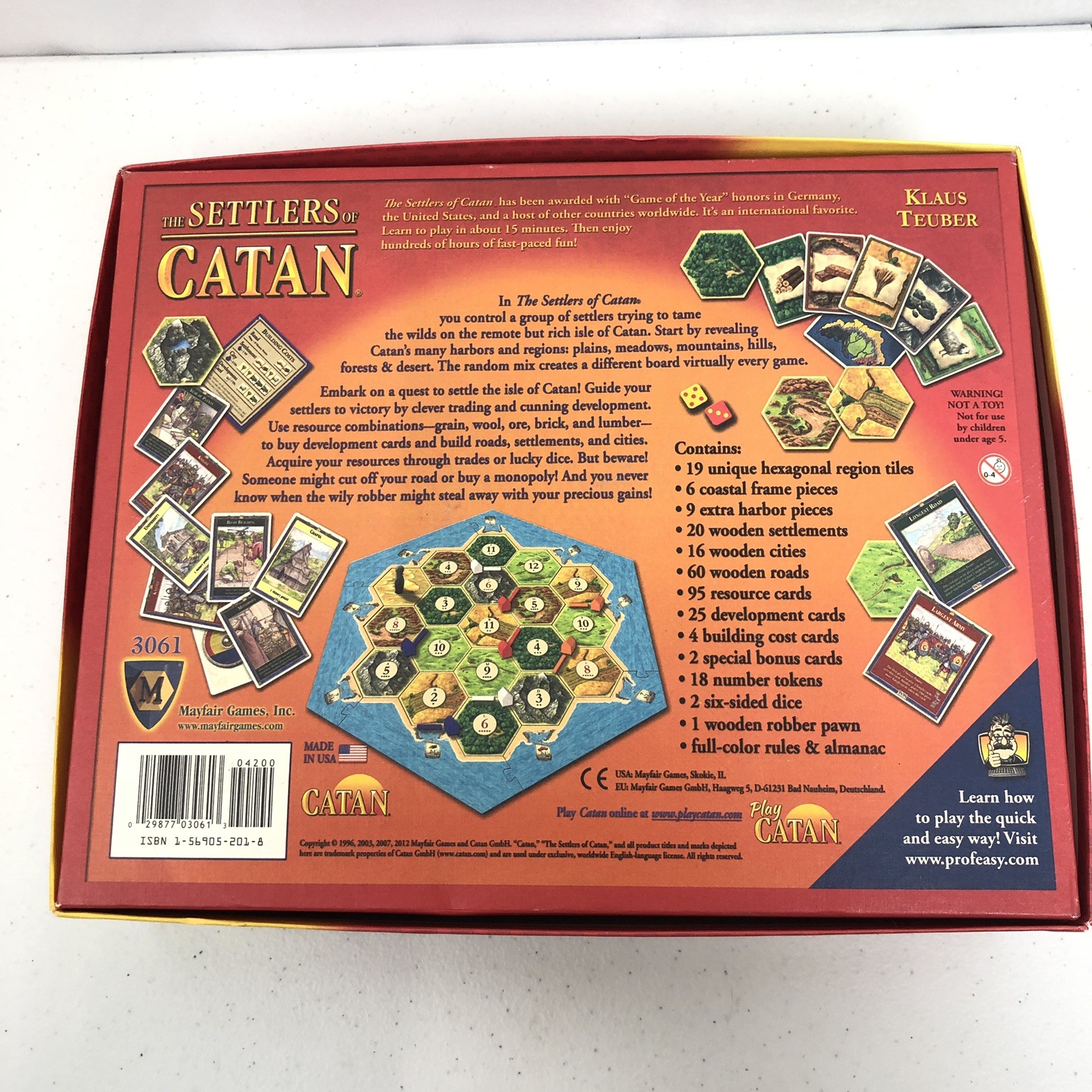 The Settlers of Catan Core Mayfair Games #3061 New Open Box – Missing One Dice
