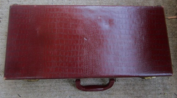 Vintage LOWE Mah Jong Red Storage Case ONLY w/ Key & Tile Holders