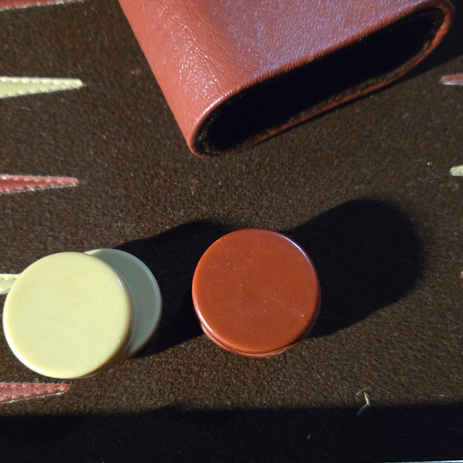 Backgammon Board Game Set w/ Brown Carrying Case, Checkers Dice Cube, 2P 8+