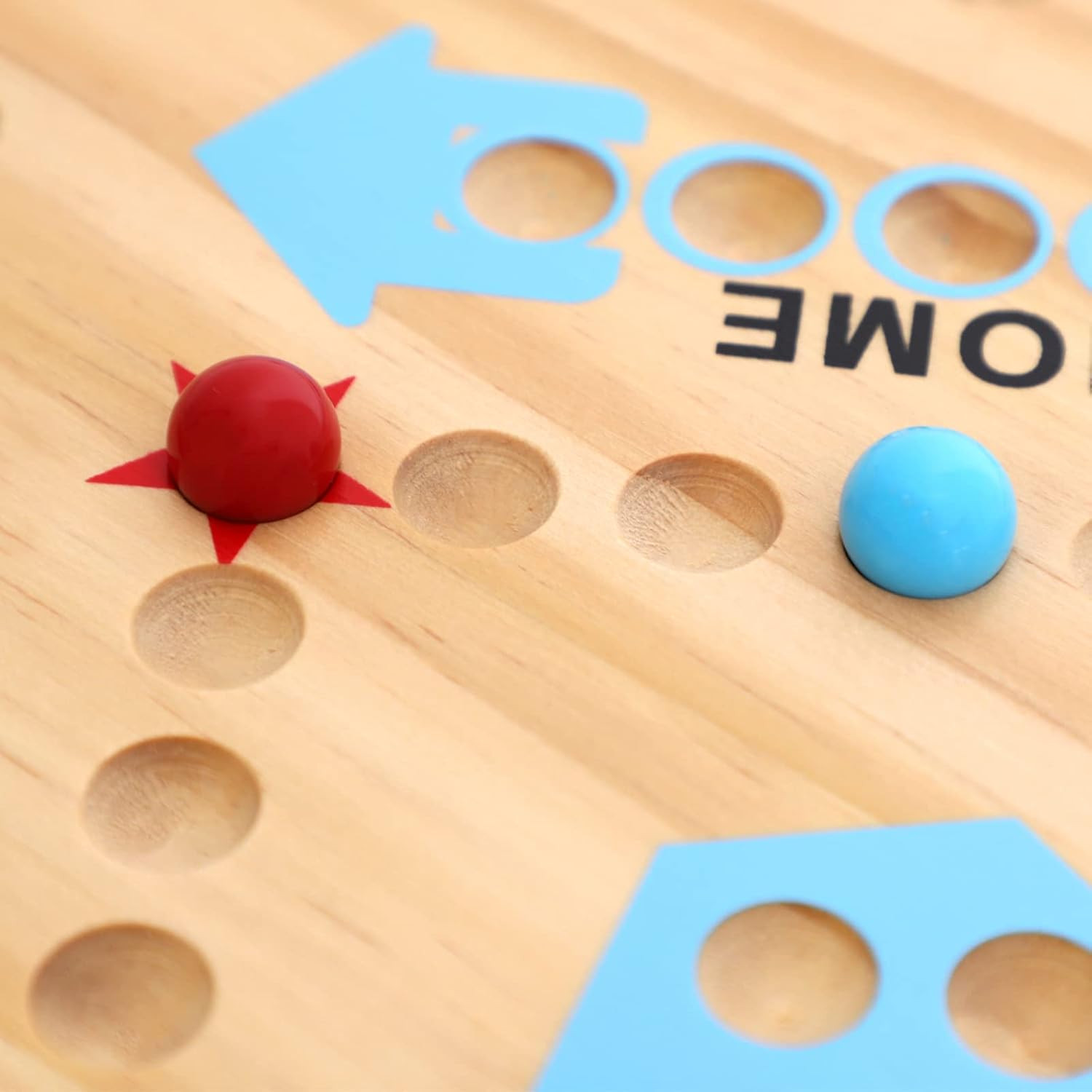 Original Marble Game Wahoo Board Game Double Sided Painted Wooden Fast Track Boa