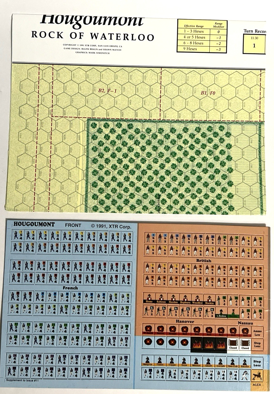 Command Magazine #11 w game: Hougoumont Rock of Waterloo 1991. XTR wargame