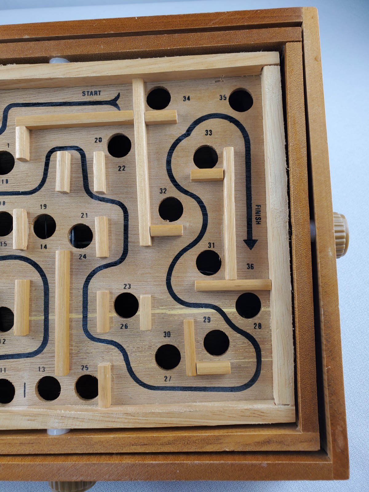 Vtg. Labyrinth Wooden Marble Tilting Maze Puzzle Game **No Marbles**