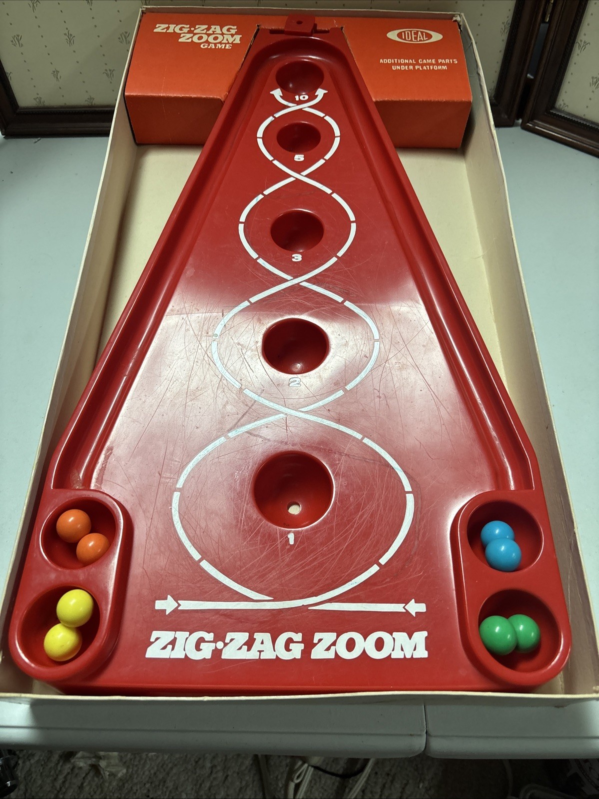 Zig Zag Zoom Game By Ideal Vintage EUC Skill/Action Game 1970, Complete