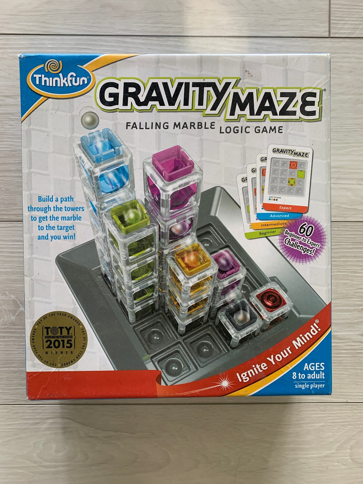 ThinkFun Gravity Maze Falling Marble Logic Game COMPLETE