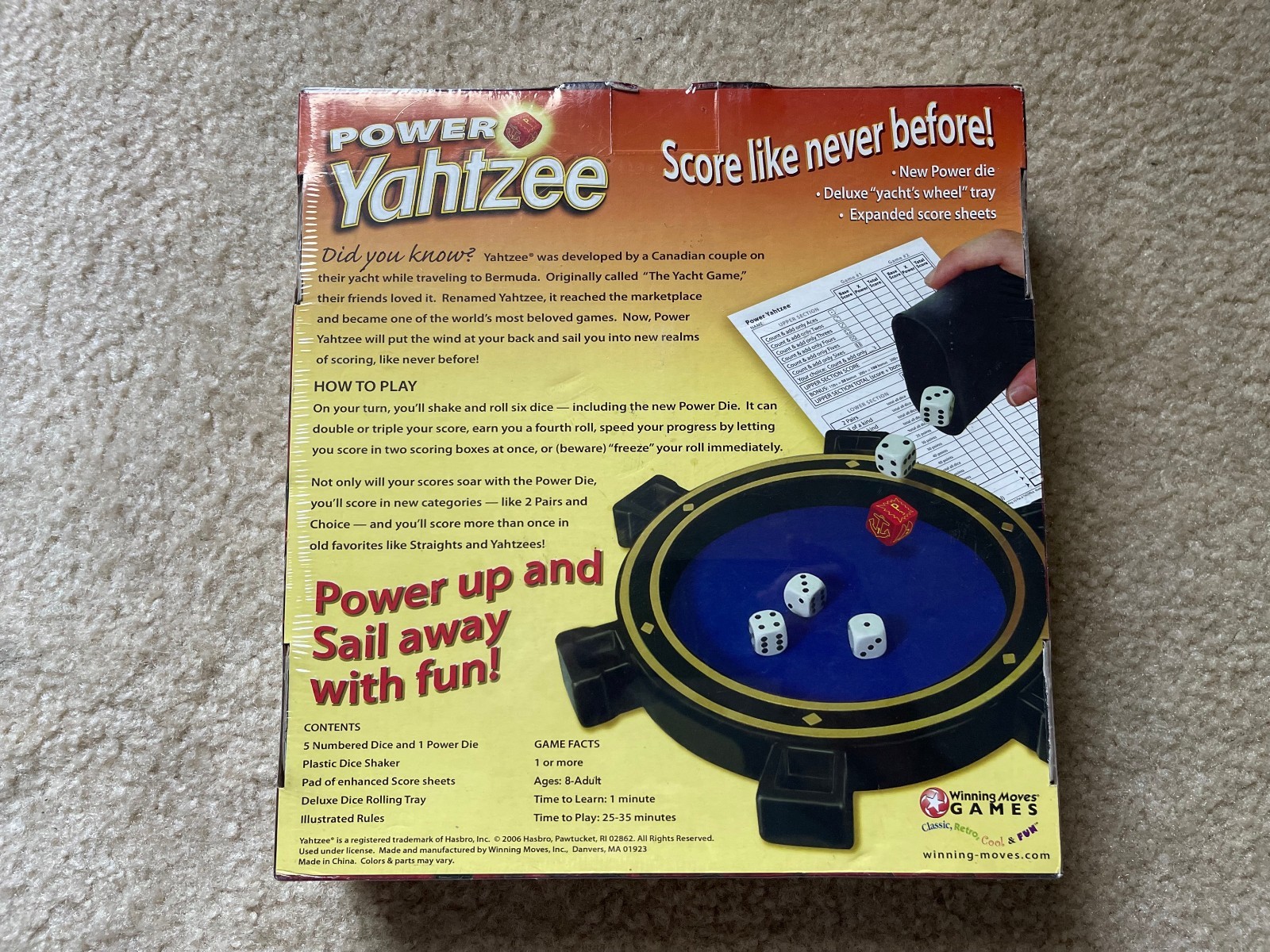 Power Yahtzee Board Game Winning Moves Games Hasbro Vintage New Sealed