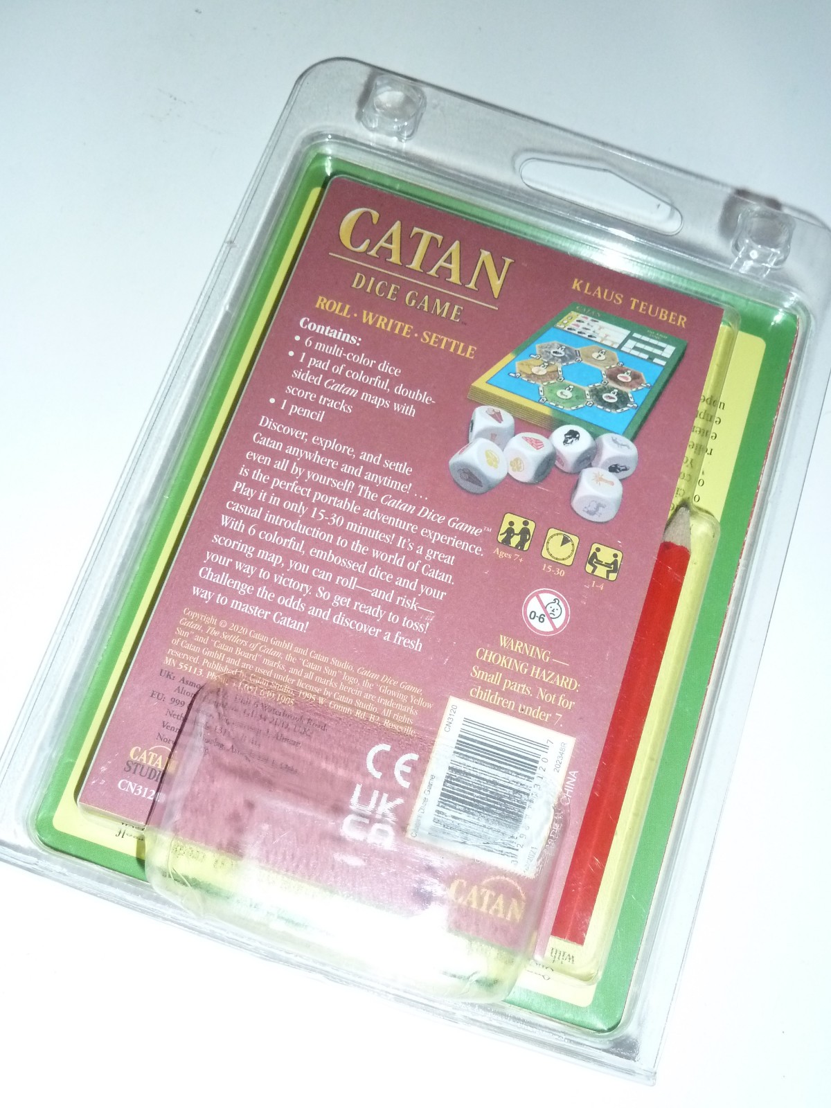 Catan Dice Game 6 Dice & score/map pad Klaus Teuber Settlers of Catan 2007!