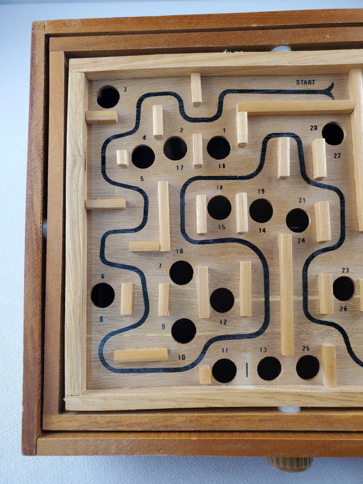 Vtg. Labyrinth Wooden Marble Tilting Maze Puzzle Game **No Marbles**