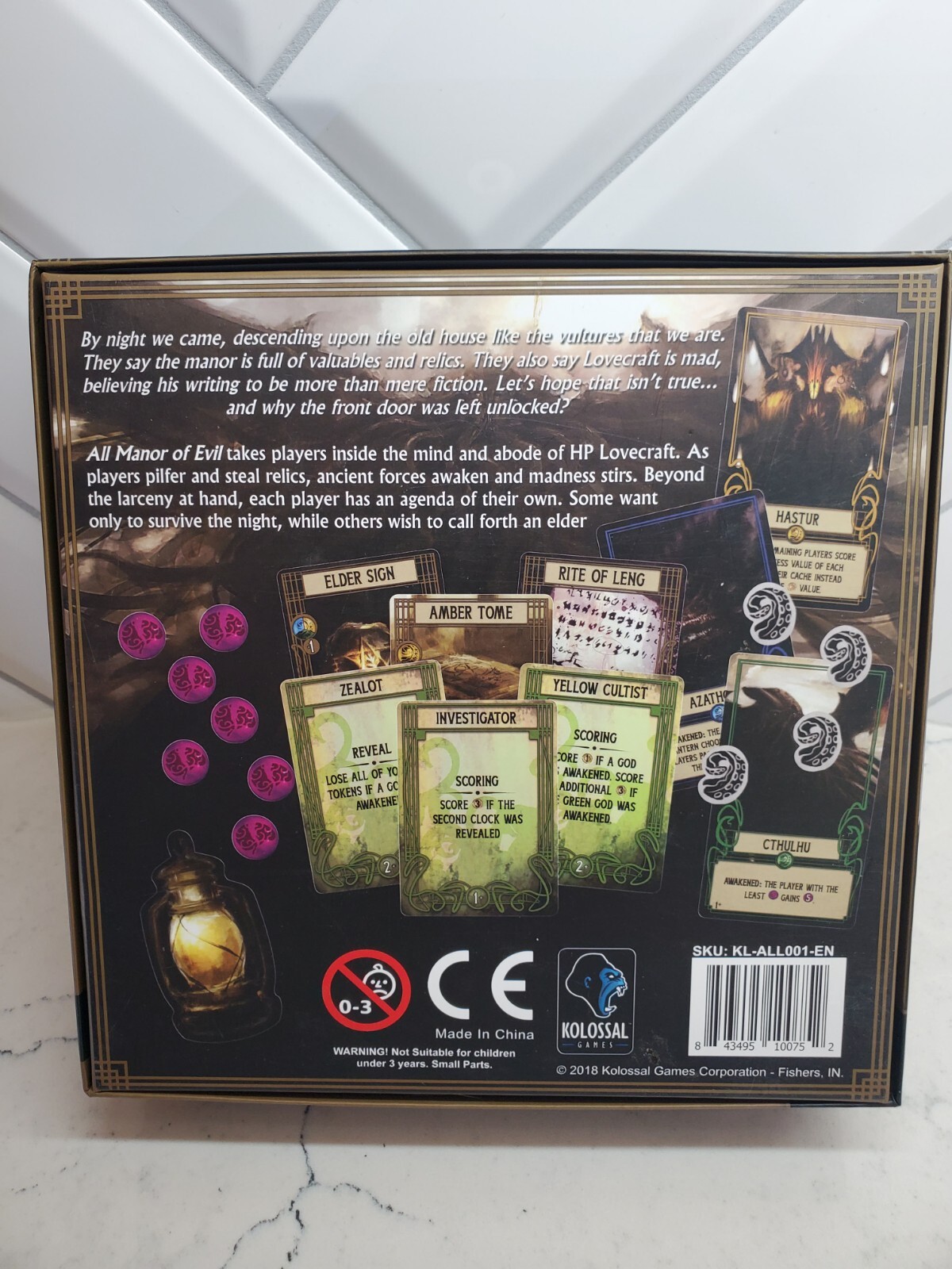 All Manor of Evil Board Game Kolossal Games Chance Riiven 2018 COMPLETE